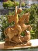 Grosse Holzfigur - Heiligenfigur - Hl.  Georg - Drachentöter - - Deko - Geschnitzt - 62cm Holzarbeiten Bild 1