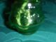 Kleine Petroleumlampe / Öllampe Aus Grünem Pressglas Mit Docht 18,  5cm Hoch Gefertigt nach 1945 Bild 2
