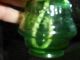 Kleine Petroleumlampe / Öllampe Aus Grünem Pressglas Mit Docht 18,  5cm Hoch Gefertigt nach 1945 Bild 3