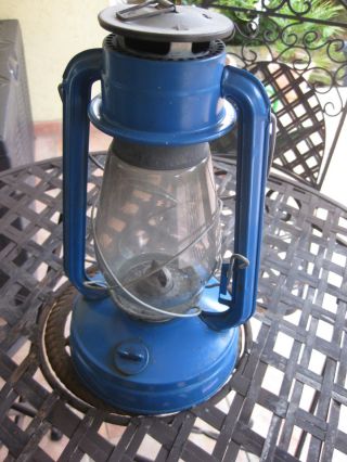 Petroleumlampe,  Petroleum Laterne,  Sturmlampe,  H Inl.  Bügel 40 Cm,  1300 G,  Blau Bild