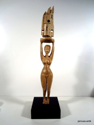 Die Sonnengöttin Holzfigur Handgeschnitzt Vorlage Für Bronzeplastik Signiert Bild