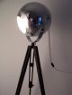 Bauhaus Stehlampe Tripod Lampe Art Deco Chrom Kugel Strahler Mid Century Lamp Gefertigt nach 1945 Bild 1