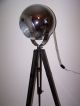 Bauhaus Stehlampe Tripod Lampe Art Deco Chrom Kugel Strahler Mid Century Lamp Gefertigt nach 1945 Bild 5