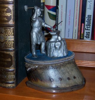Antike Figur Schmied Hufschmied Pferd Amboss BuchstÜtze Bookend Jagd Tintenfass Bild