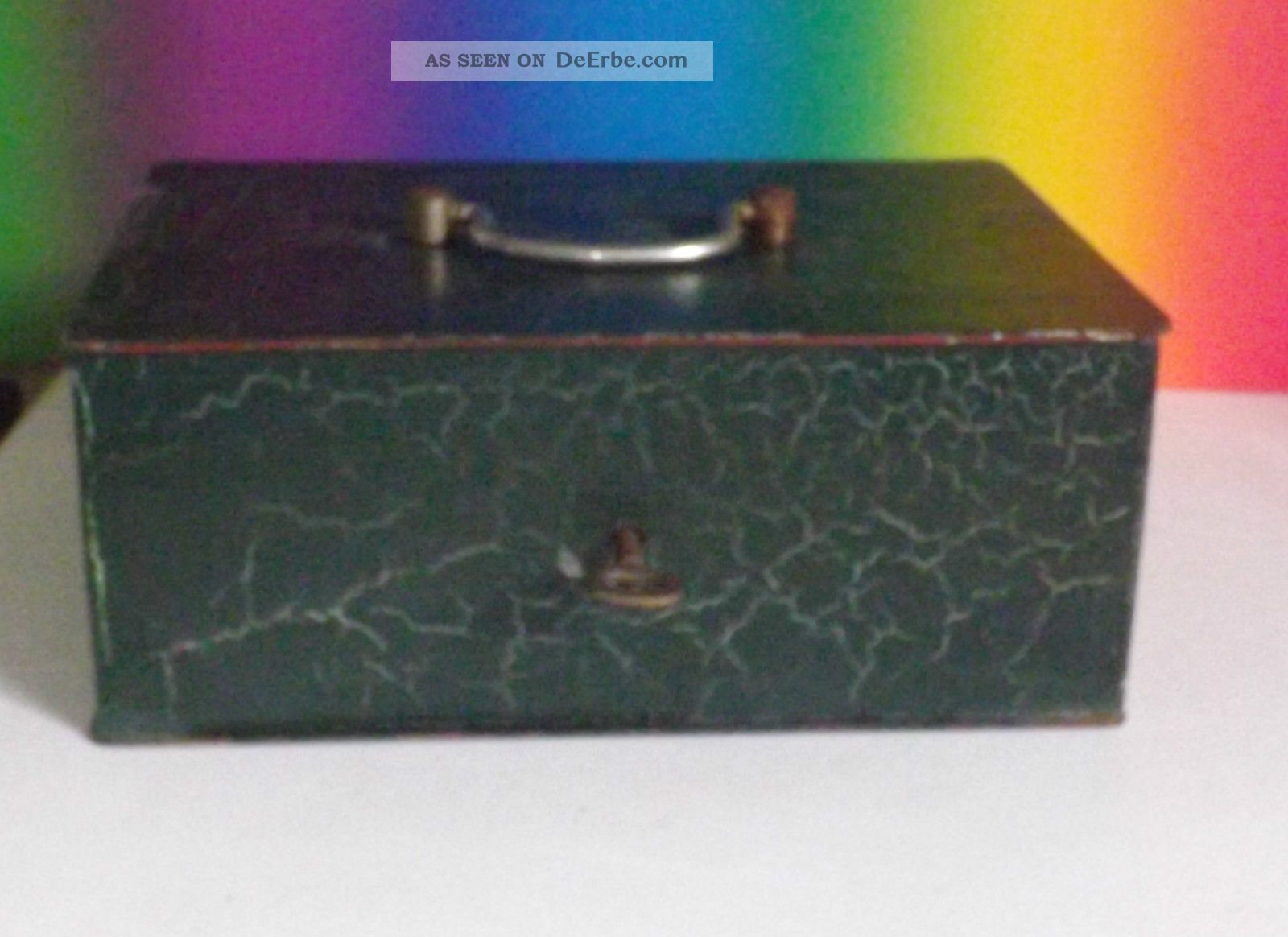 Kassette Geldkassette Antik Metall Schwere Qualität Abschließbar Eisen Bild