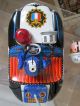 Polizei Blechauto Blechspielzeug Police Car Tin Toy K O Tn Nomura ? Mit Karton Original, gefertigt 1945-1970 Bild 7