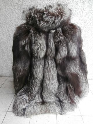 Silberfuchs Pelzmantel Pelzjacke Silberfuchsmantel Silver Fox Fur Coat Fuchs G42 Bild