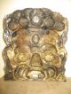 Mahakala - Maske.  17,  5 Cm.  X 21 Cm.  Mit Knochen Und Echten Steinen.  Auf Messing. Entstehungszeit nach 1945 Bild 6