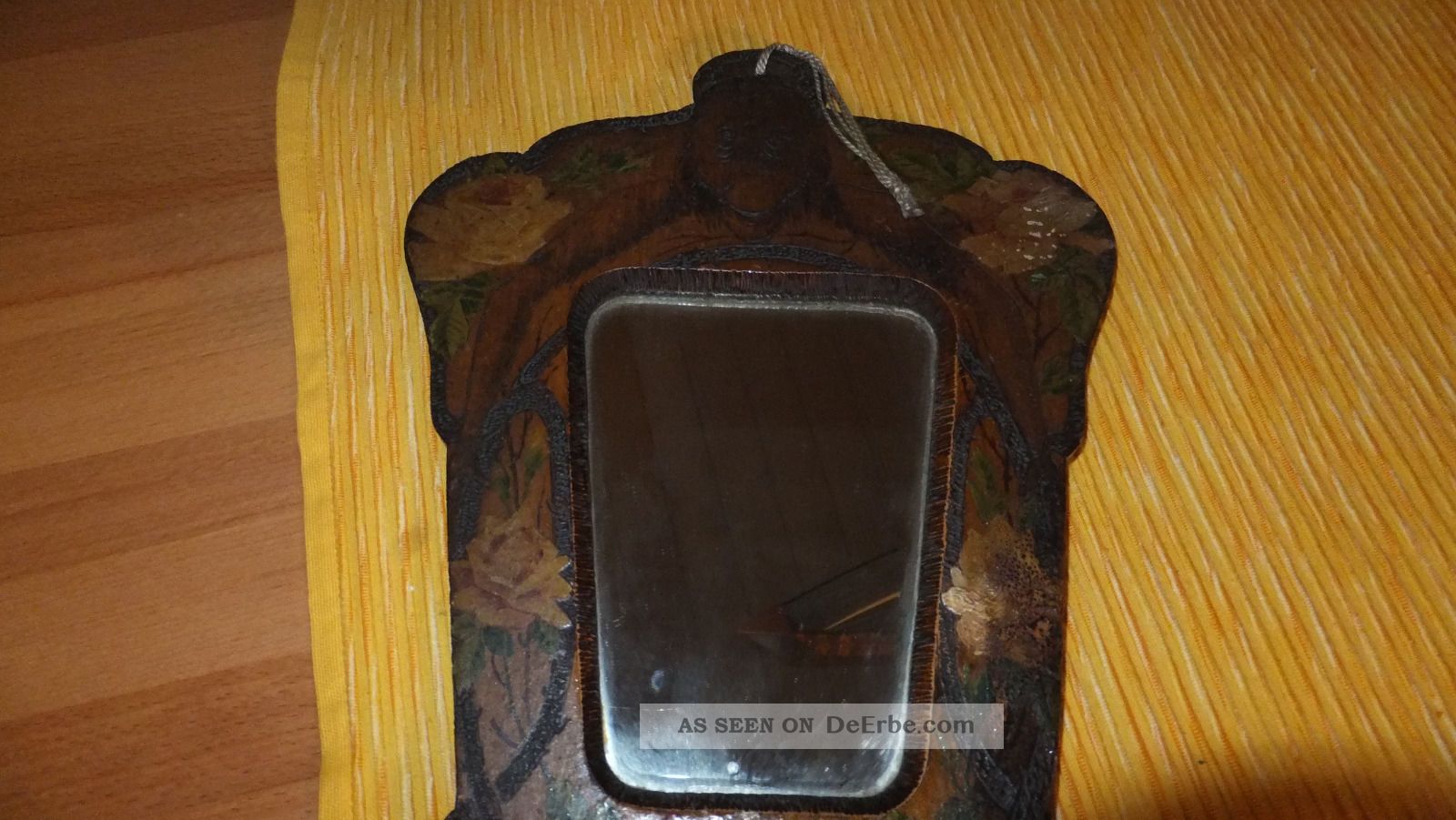 Jackallo Handspiegel Aus Holz – Vintage Design, 30,5 X 16,5 Cm | Mit Griff, Tragbar Für Make-up Unterwegs