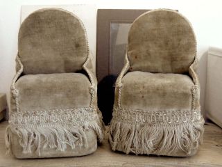 2 Sehr Alte Antike Sessel Für Puppenstube Deko Shabby Vintage Brocante 1880er Bild