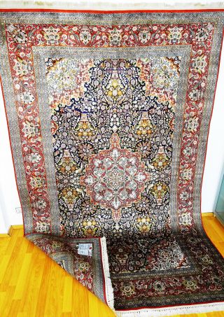 100 Handgeknüpfter Kaschmir Seide/ Silk Teppich Rug Tappeto Tapies,  Silk, Bild