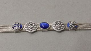 Antikes Armband Mit Blauen Steinen Sterlingsilber - Sehr Schönes Stück - Bild