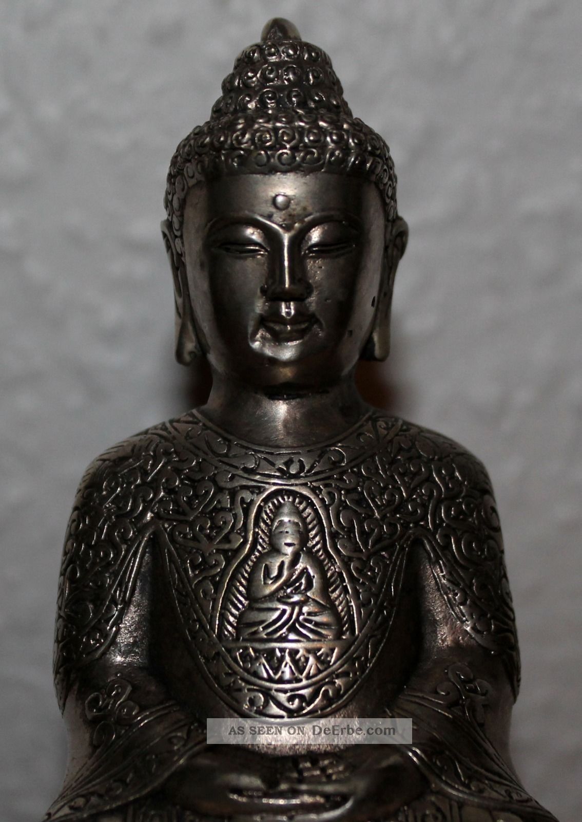 China Bronze Buddha Tibetsilber Carved Signiert Brass Signed Tibet Statue Figur Entstehungszeit nach 1945 Bild
