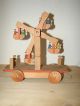 Altes,  Fahrbares Riesenrad Aus Holz Mit Figuren Holzspielzeug Bild 2