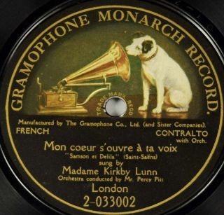 Einseitige Monarch Schellackplatte Kirkby Lunn - One - Sided Gramophone Records Bild
