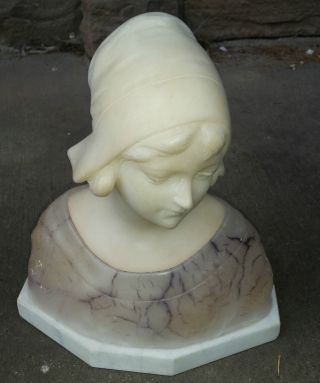Alabaster Figur Mädchen Büste Um 1900 Jh. Bild