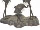 Bronzefigur Kraniche Paar Mit Jungem Japan Um 1920 Glücksvogel Asiatika: Japan Bild 5