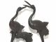 Bronzefigur Kraniche Paar Mit Jungem Japan Um 1920 Glücksvogel Asiatika: Japan Bild 6