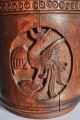 Alte (antike) Holzbox Zylinder Mit Filigranen Schnitzereien 16 Cm Mit Deckel Holzarbeiten Bild 2
