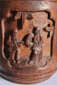 Alte (antike) Holzbox Zylinder Mit Filigranen Schnitzereien 16 Cm Mit Deckel Holzarbeiten Bild 3