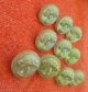 ♥alte Glasknöpfe Erhobene Pilze Grün Glänzend 10 Stück Durchm.  14 Mm♥ Nähutensilien Bild 1