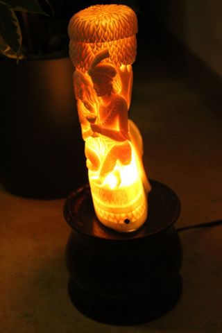 Lampe Handarbeit Kunstfigur Aus Kamelknochen Orient Camel Bone Handmade Lamp Bild