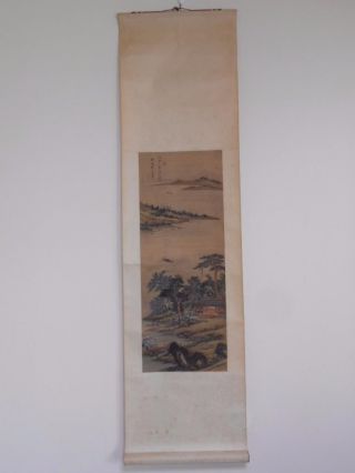 N026 Antik Rollbild Kakejiku China? Japan? Sansui 山水 Bild
