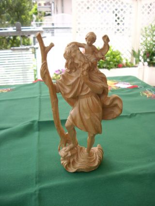 Holzfigur - Heiligenfigur - Hl.  Christopherus - Südtirol - Geschnitzt - Deko - Bild