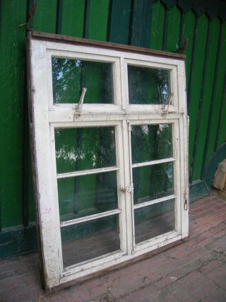7 Alte Holzfenster - Sprossenfenster - Um 1900 - 2 Flügel,  Oberlicht Bild