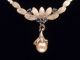 1tag Antikes Collier Aus 835er - Silber Mit Saphir Und Echte Akoya - Perle,  Art Deco Ketten Bild 2