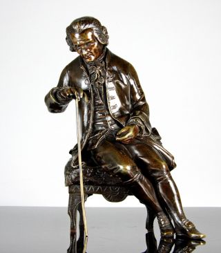 Vorzügliche Bronze Skulptur Rousseau Um 1850 Frankreich Statue Figur Aufklärung Bild