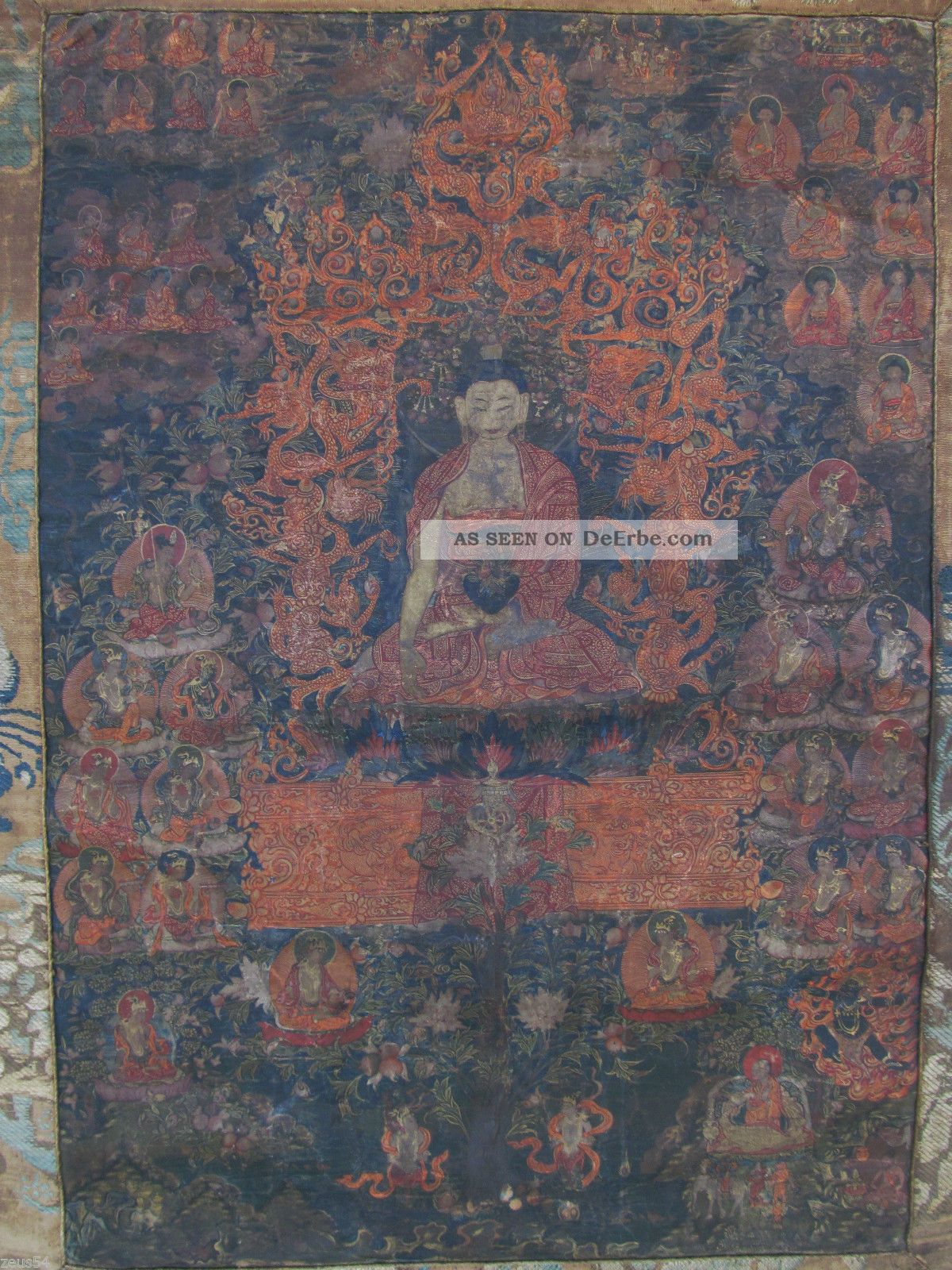 Wertvoller Antiker Thangka Tibet Lama Buddha Nepal Feinste Malerei Budda Asiatika: Indien & Himalaya Bild