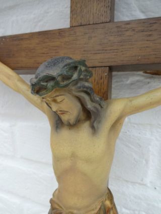 Hochwertiges Kreuz Mit Farbig Gefasstem Stuck? Korpus Kruzifix Jesus Christus Bild