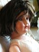 RaritÄt Große Antike Puppe 83cm Mit Schlafaugen Und Echthaarperücke Porzellankopfpuppen Bild 5