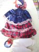 Alte Puppenkleidung Blueredfine Dress Outfit Vintage Doll Clothes 40cm Doll Girl Original, gefertigt vor 1970 Bild 7