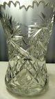 Antike Bleikristall Vase - Wunderschön Geschliffen - 17,  5 Cm - Vintage Kristall Bild 9