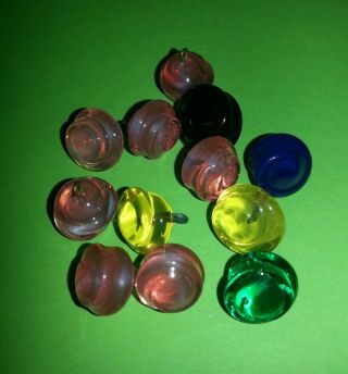 ♥alte Glasknöpfe Aus Gewickelten Perlen Bunt Rarität 12 Stück♥ Bild