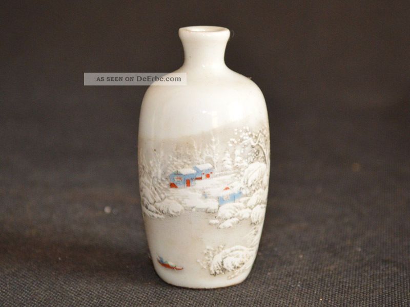 Sammeln Altes Chinesische Porzellan Handbemalt Schnee Snuff Bottle Entstehungszeit nach 1945 Bild