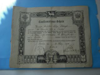 Konfirmations Schein Von 1874 Luisa Schlegel Genealogie Urkunde Ahnen Bild