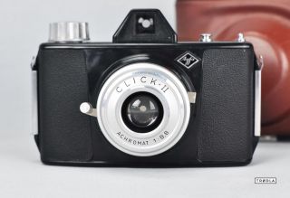Agfa Click - Ii Achromat 1:1.  8 Kamera Ledertasche Vintage Camera Bild