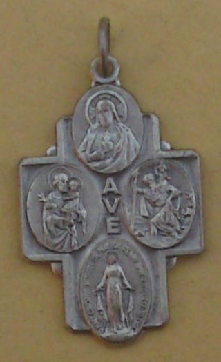 Altes Medaillon Amulet - Ausgefallen Mit Vielen Darstellungen - Jesus (ao90) Bild