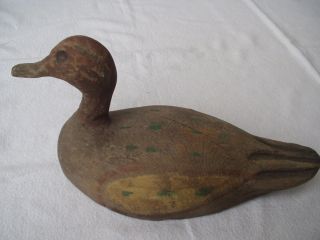 Antike Originale Bemalte Und Geschnitzte Lock - Ente Aus Holz Um 1800/20 Bild