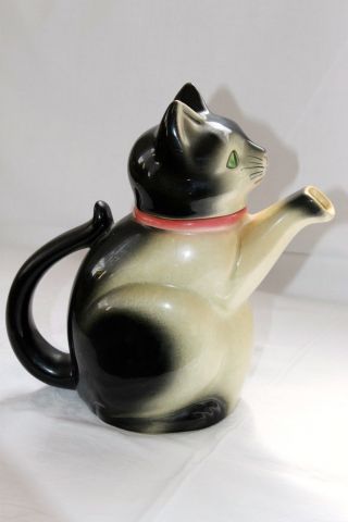 Uralte Keramik Kaffeekanne Kanne Katze Figur Mit Spieluhr Thorens Bild