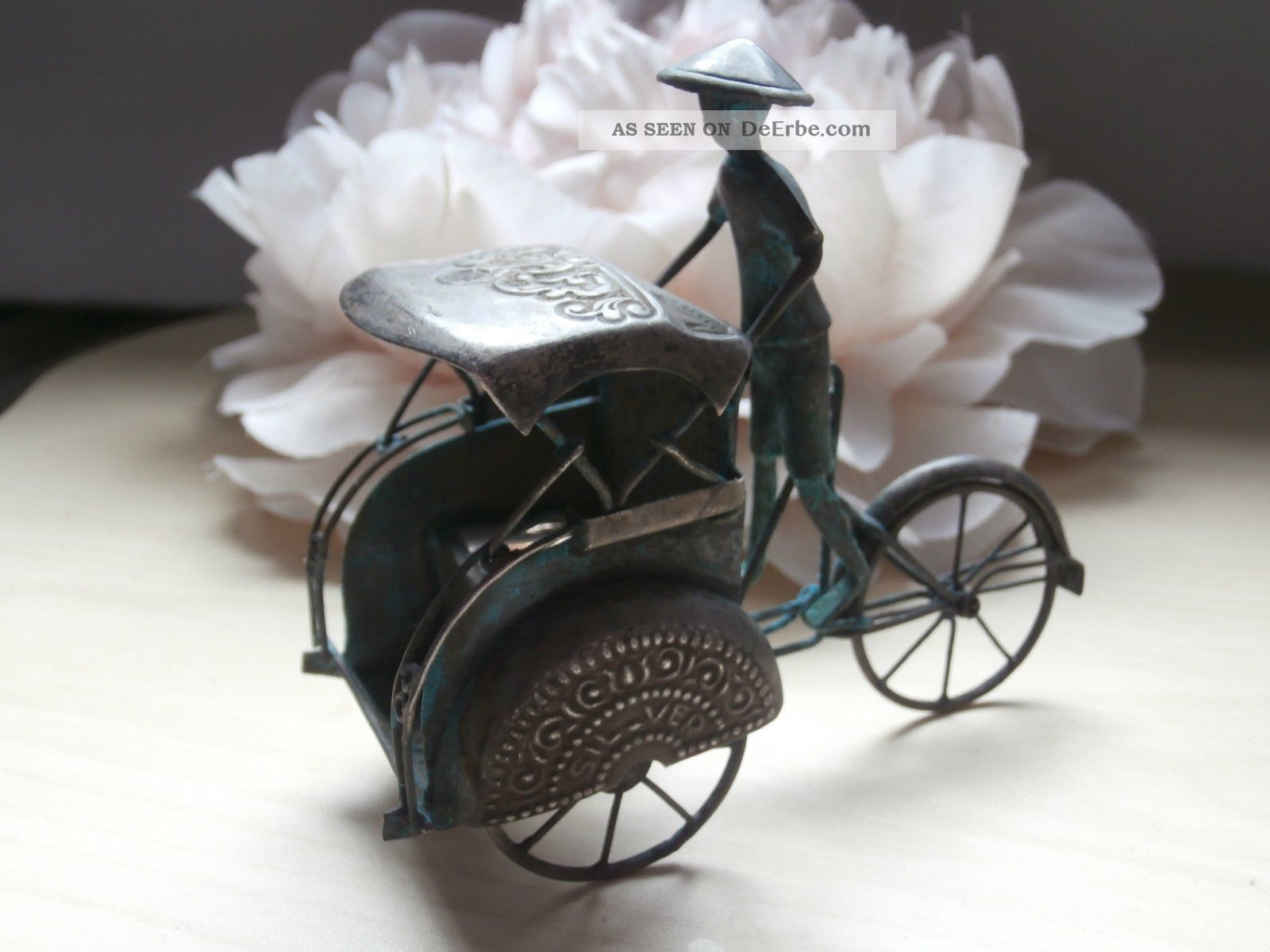 Antike Silberne Figur 835 Er Asien/china Silberne Figur Mit Ritschka Ca