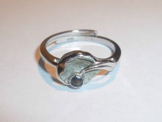 Alter Ring Mit Saphir,  835er Silber,  1 Tag Bild
