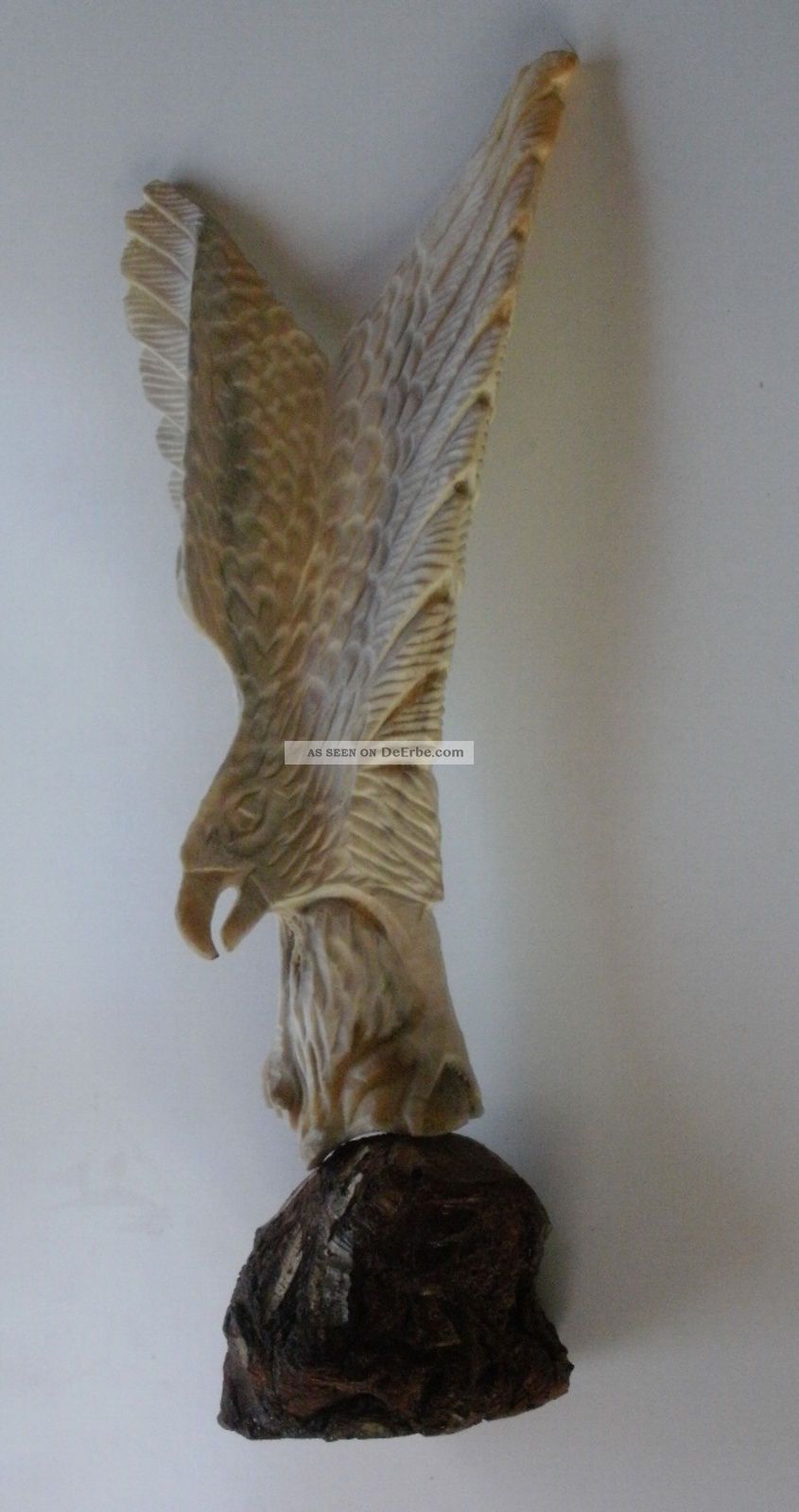 Rarität Antike Missionarsarbeit - Großer Bein Geschnitzter Adler Auf
