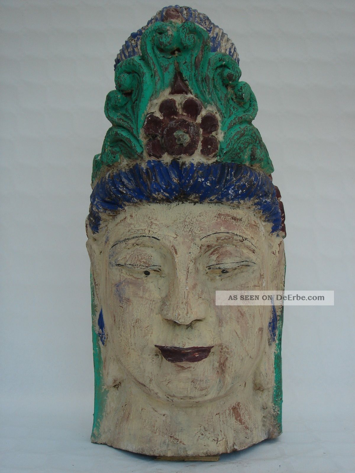 Guan Yin Holz Kopf Tibet China Asiatika Skulptur Statue Buddha Kwan Yin Entstehungszeit nach 1945 Bild