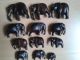 12 Elefanten Unterschiedlicher Größe; Aus Holz Gefertigt; Holzart Unbekannt Entstehungszeit nach 1945 Bild 2
