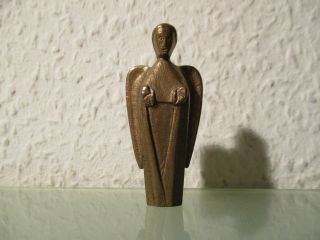 Kleiner Bronze Engel Aus Maria Laach 6,  5 Cm Handschmeichler Aufstellfigur Bild