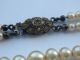 Alte Echte Perlenkette 44 Cm 2 - Reihig,  Silber 900 Schließe Ketten Bild 4